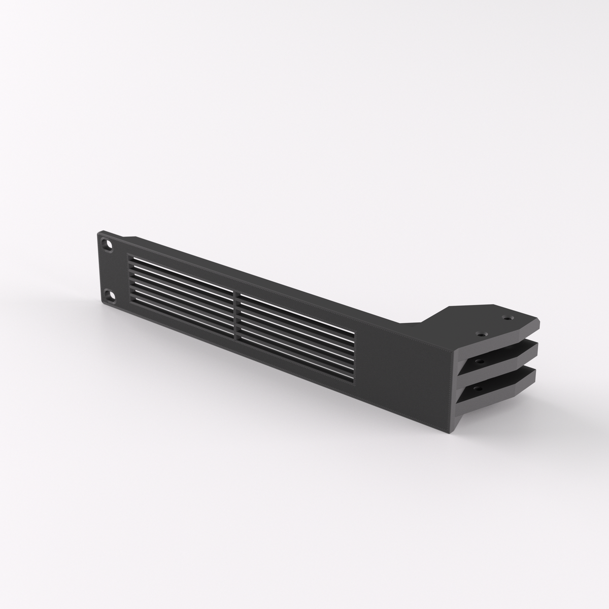 1U Rack Mount 19" - Vented Panel — Black / One side