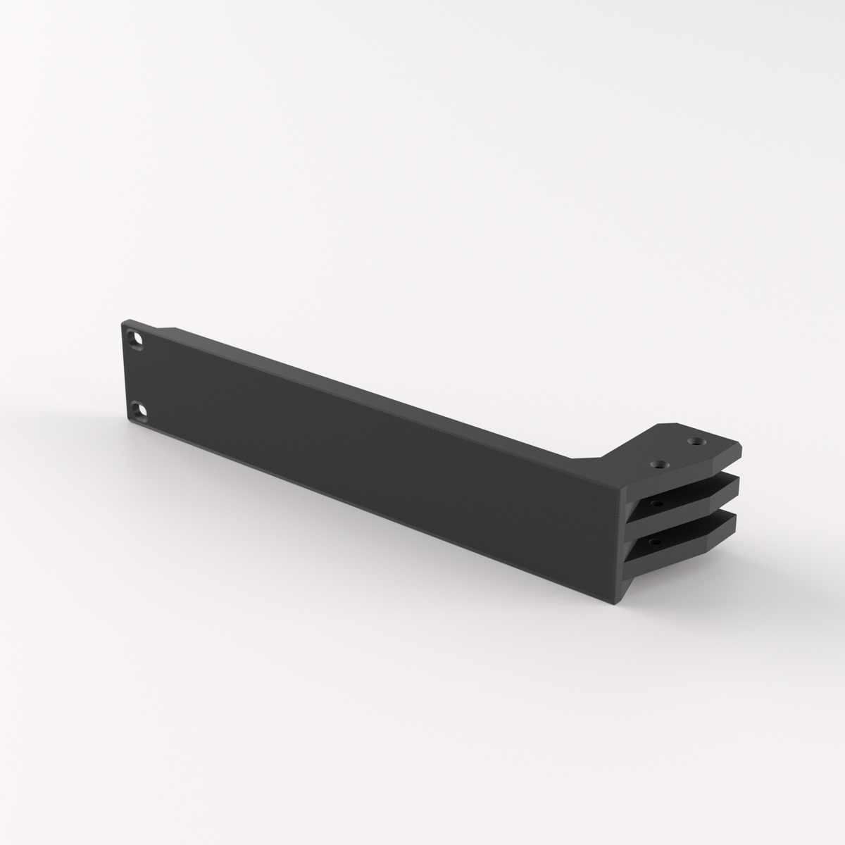 1U Rack Mount 19" - Blank Panel — Black / One side