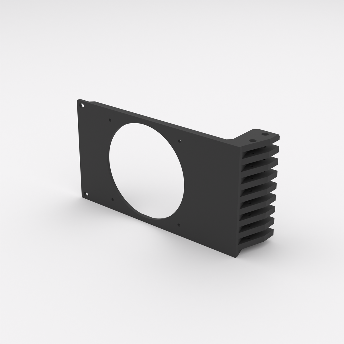 Soporte de rack de 3U y 19" - Soporte para ventilador de 120mm — Black / Single mount only