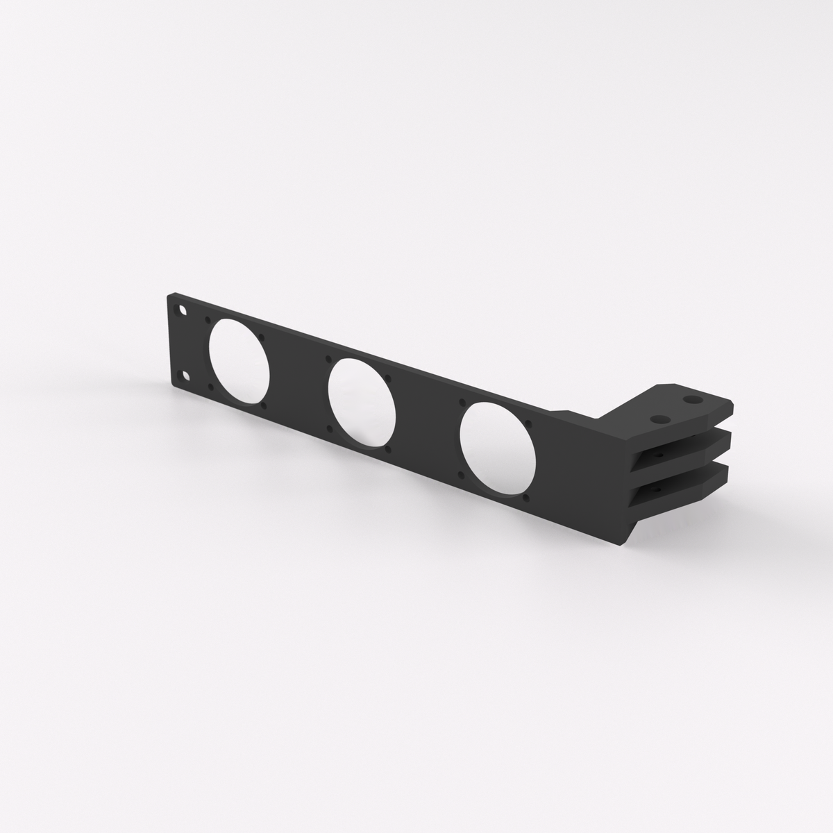 1U Rack-Halterung 19" - 40mm Lüfterhalterung — Black / One side / 40mm x3