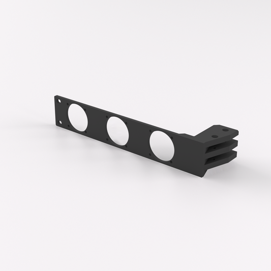 1U Rack Mount 19" - 40mm Fan Mount — Black — One side / 40mm x3