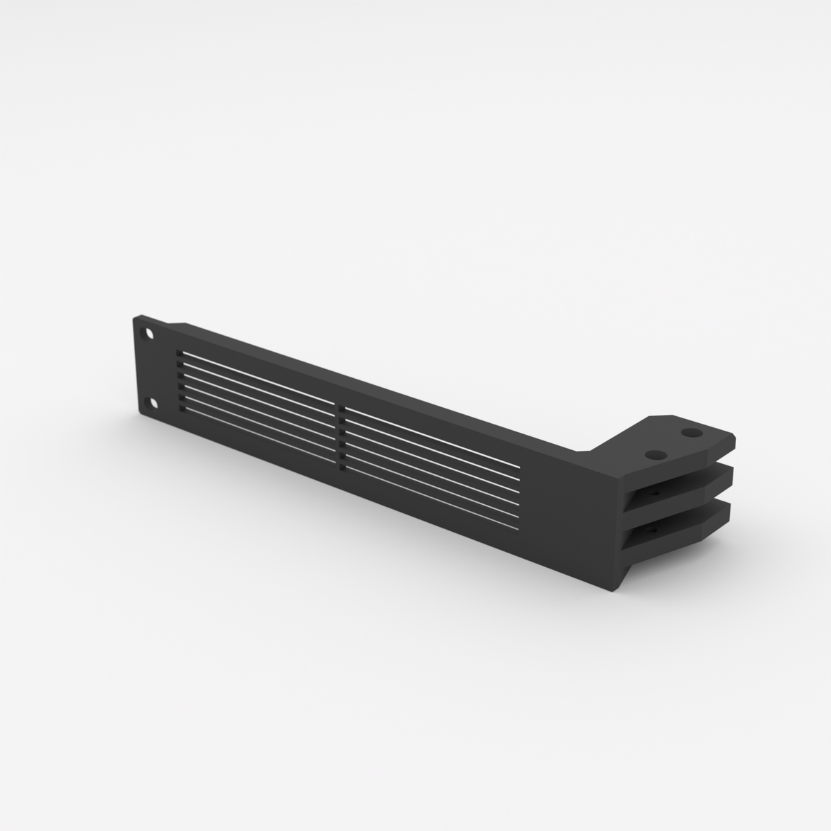 1U Rack-Halterung 19" - Lüftungsblende — Black / One side